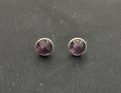 Amethyst Round Stud Earrings image 0