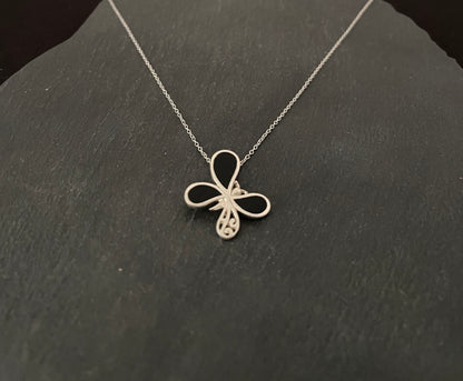 Black Onyx and Silver Butterfly Pendant image 1