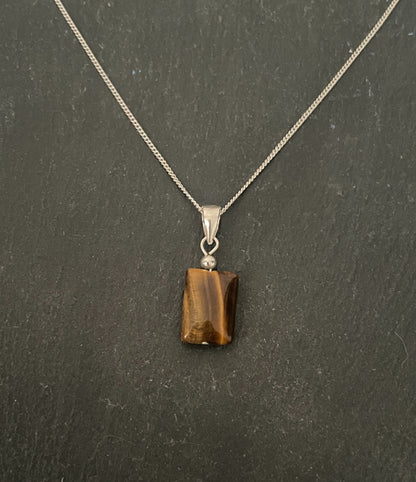 Tiger's Eye Rectangle Pendant image 0