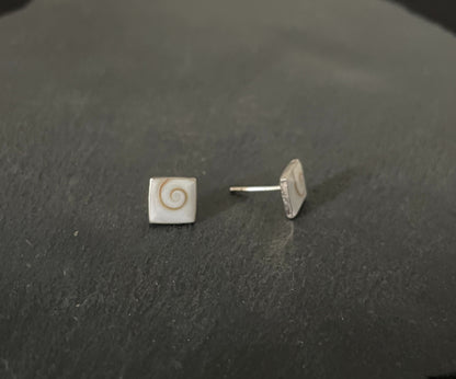 Shiva Shell Square Stud Earrings image 1
