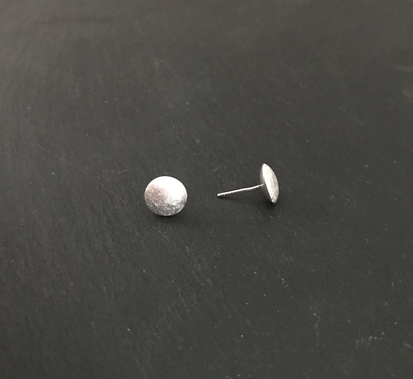 Round Satin Finish Silver Studs image 1