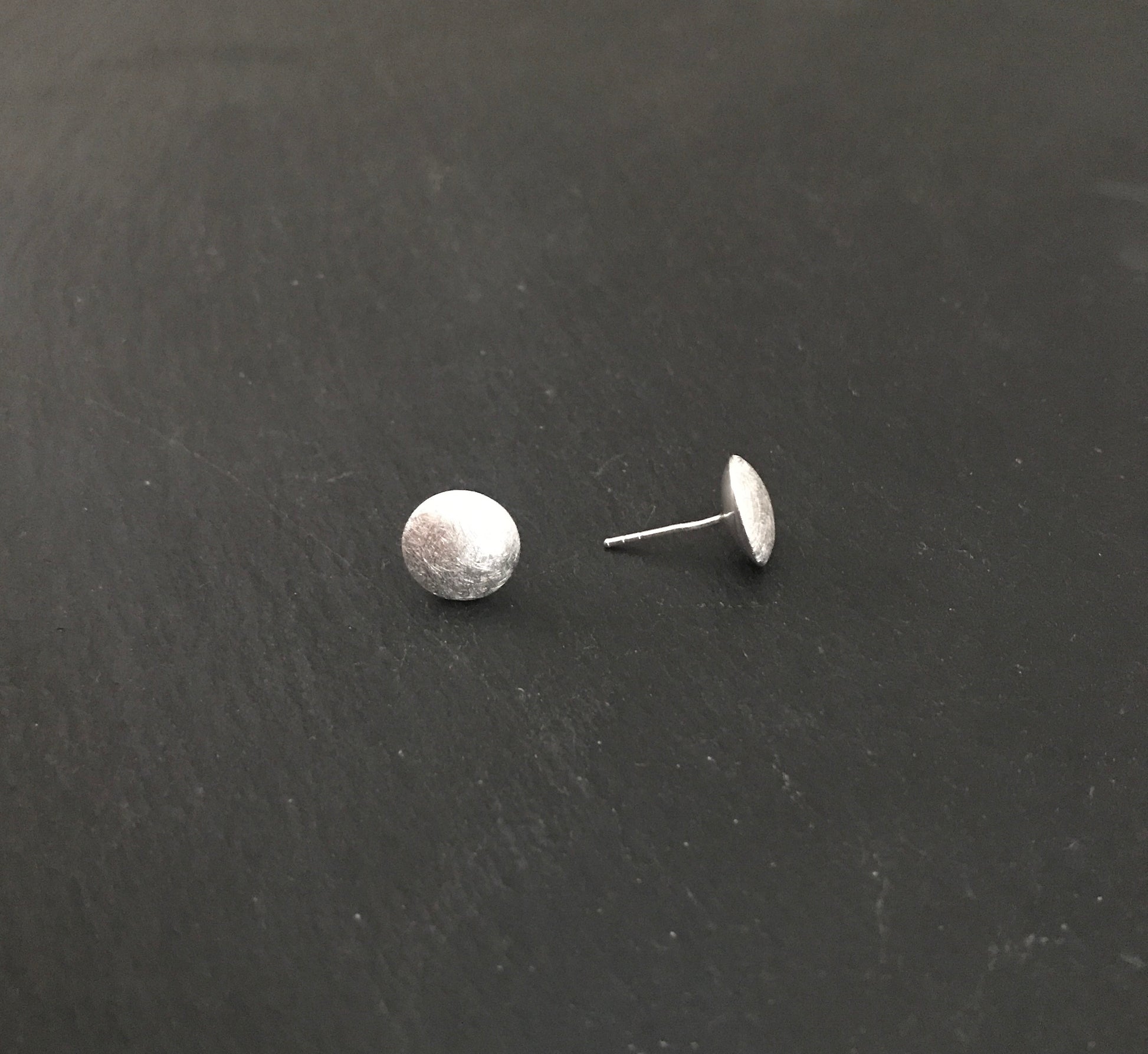 Round Satin Finish Silver Studs image 1