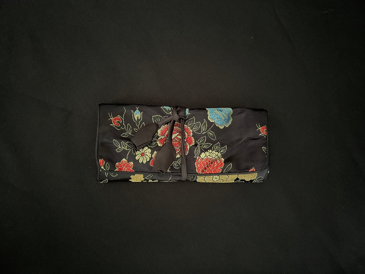 Black Flower Jewellery Wrap