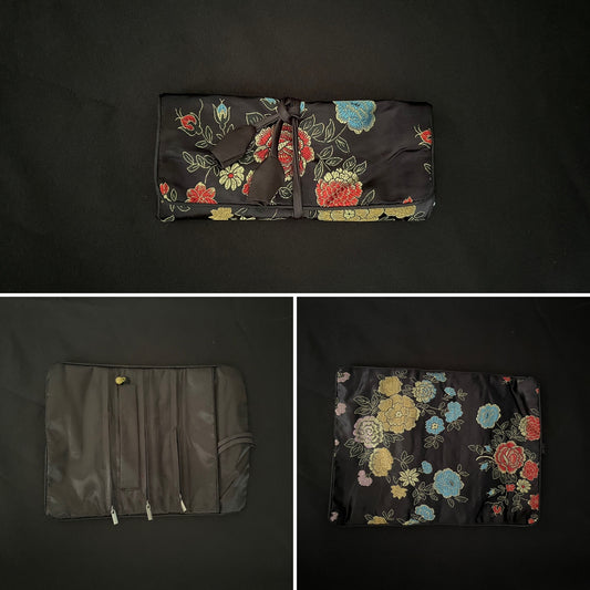 Black Flower Jewellery Wrap
