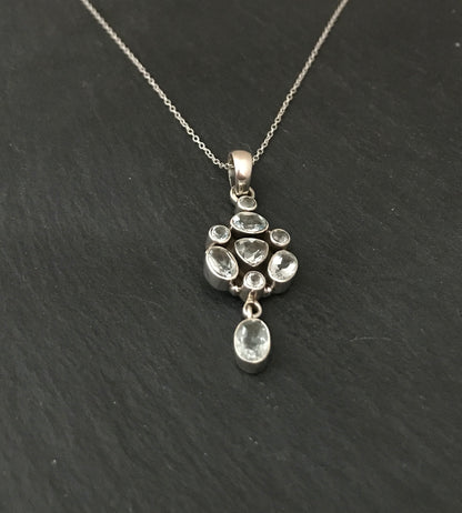 Blue Topaz Pendant with Drop image 1