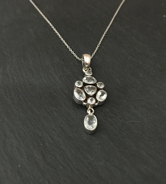 Blue Topaz Pendant with Drop image 1