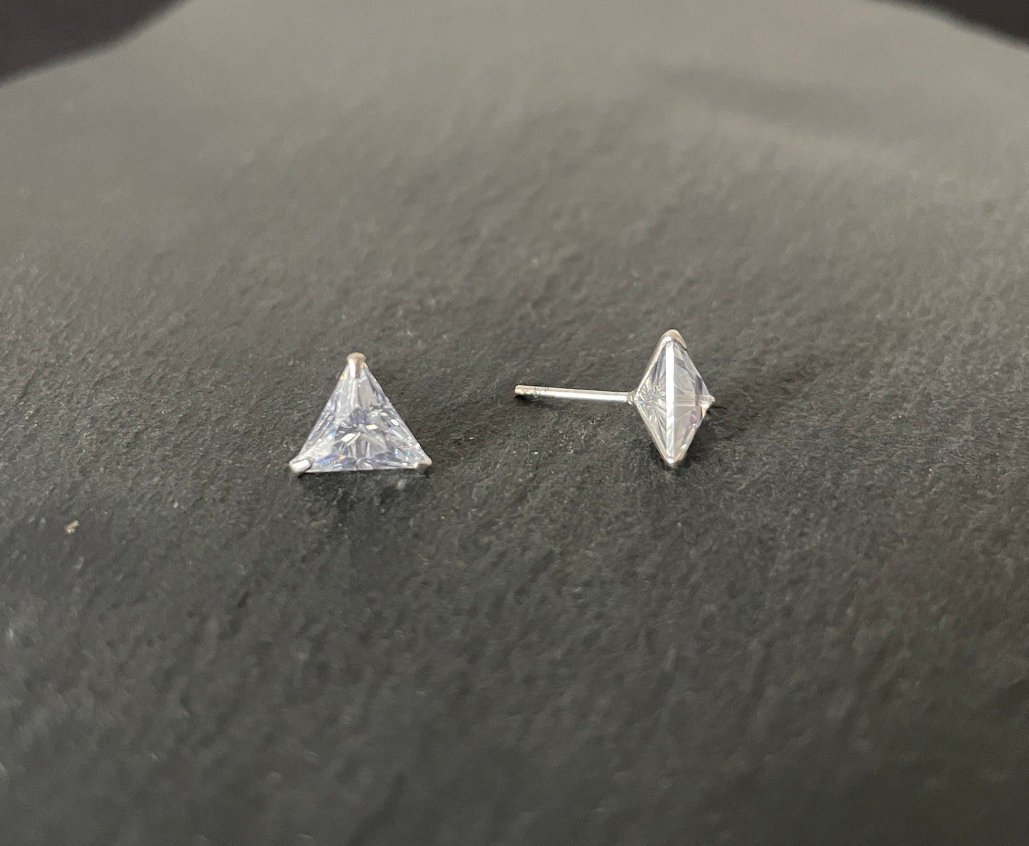 Cubic Zirconia Triangle Studs image 1