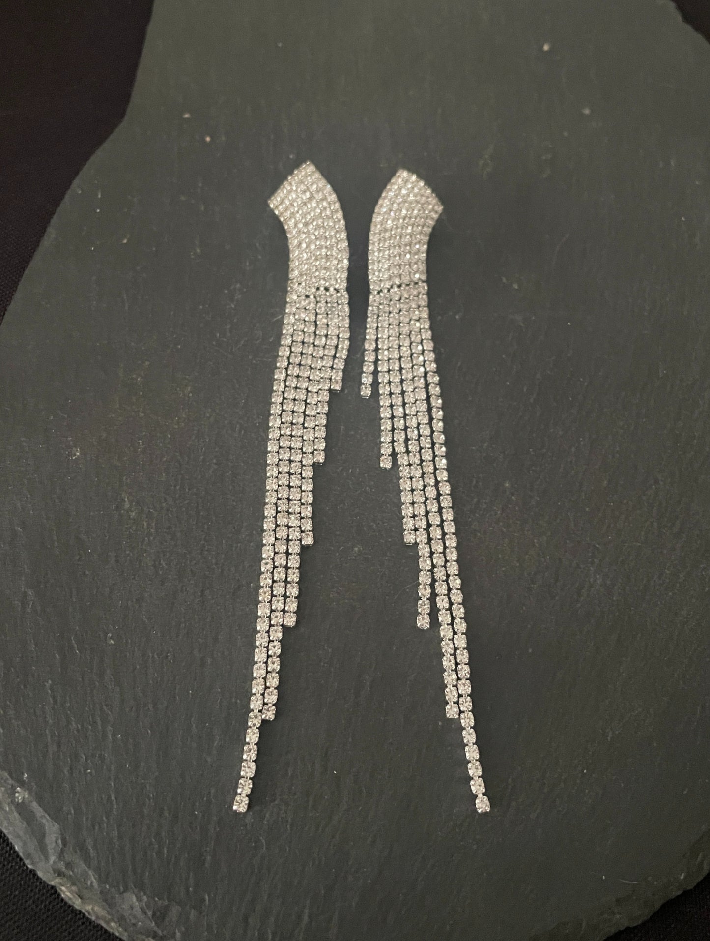 Bling Drop Clip On Earrings image 0