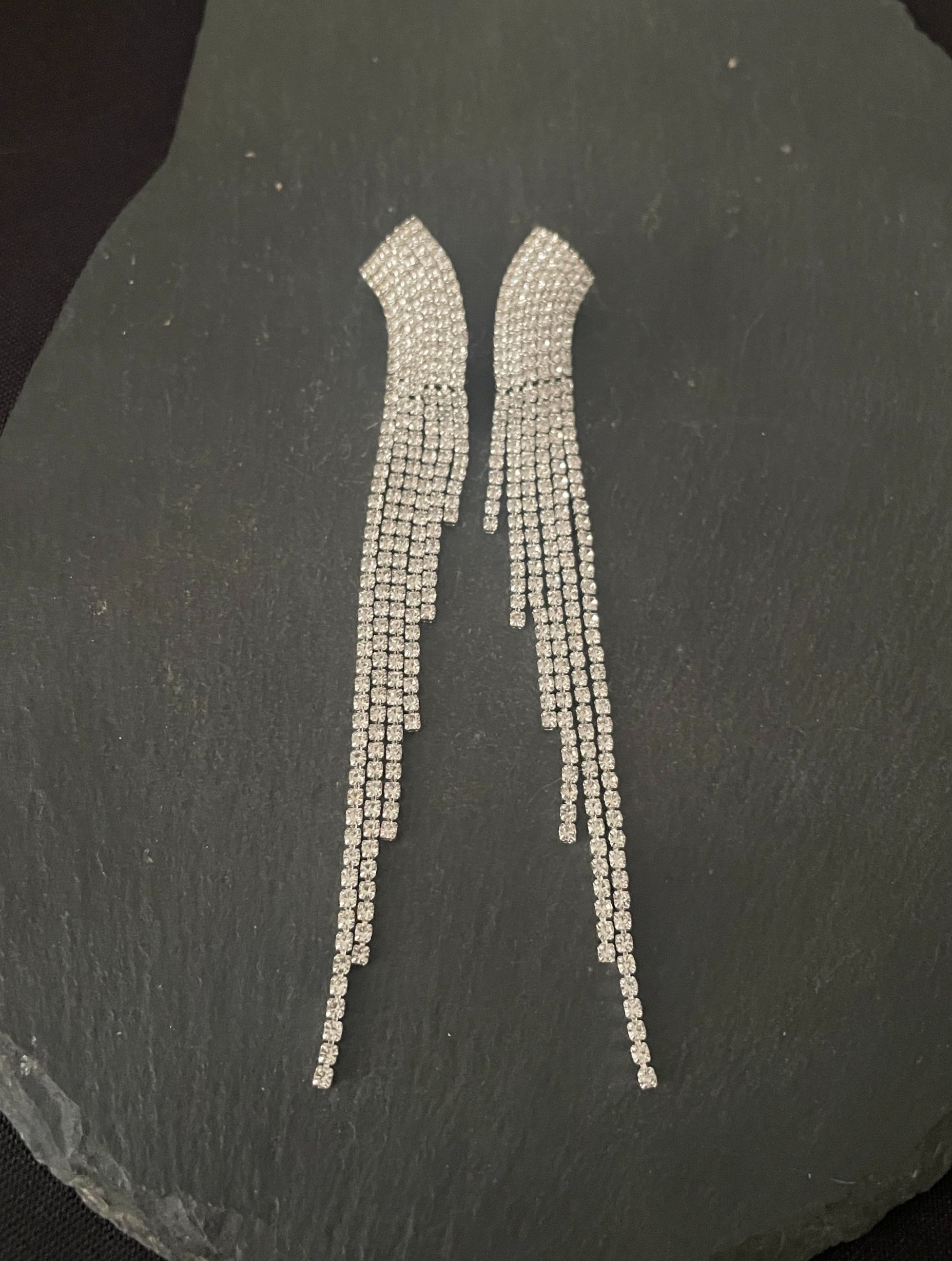 Bling Drop Clip On Earrings image 0