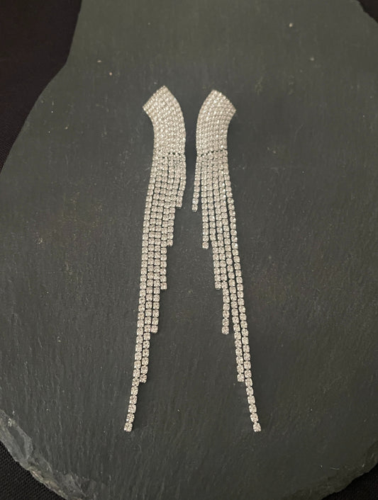 Bling Drop Clip On Earrings image 0