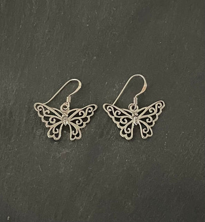 Silver Butterfly Earrings image 0