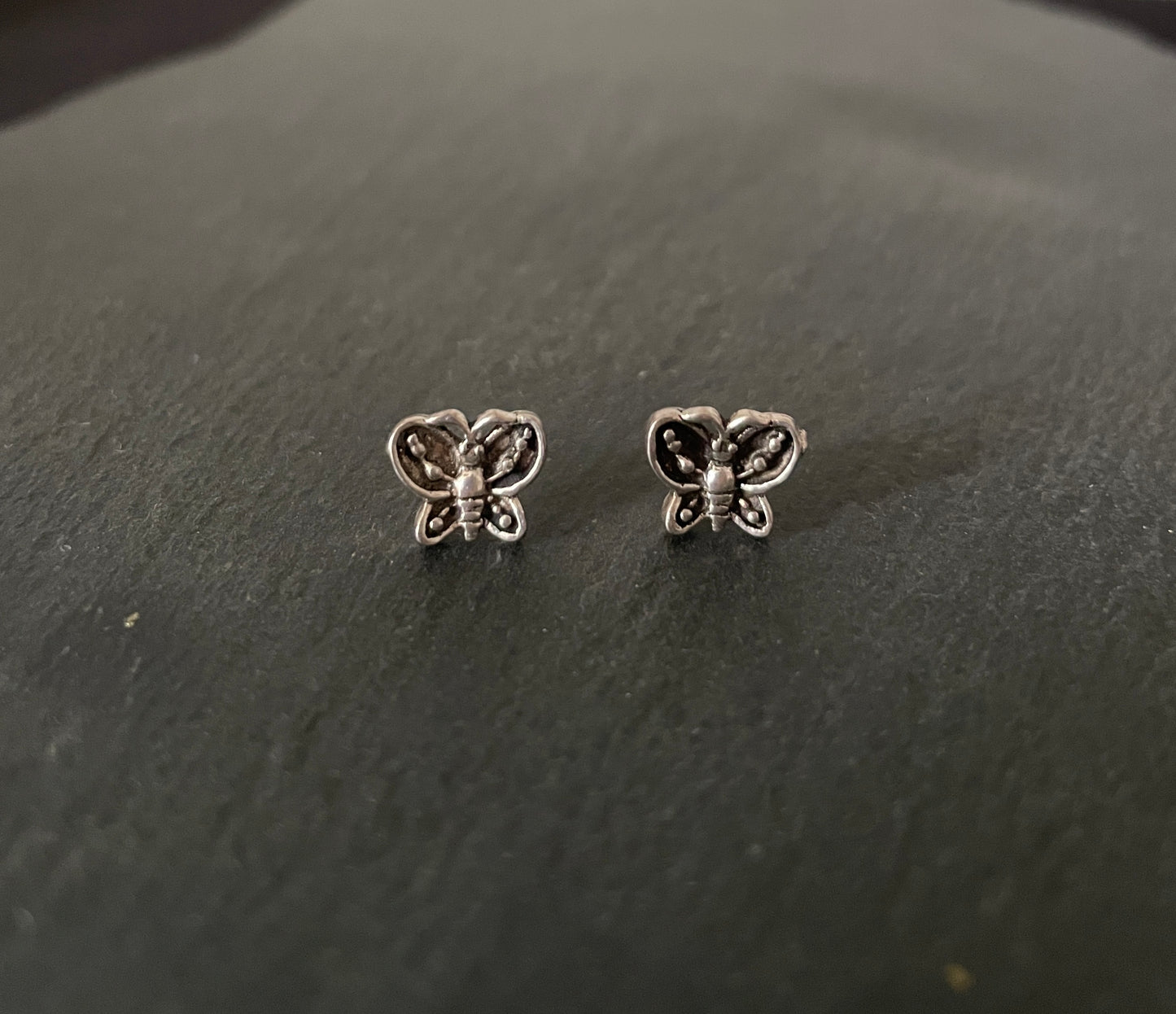 Silver Butterfly Studs image 0