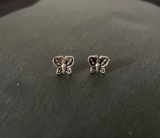 Silver Butterfly Studs image 0