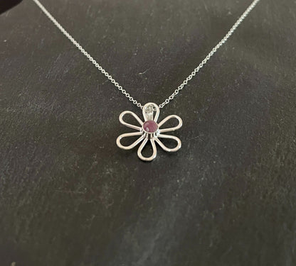 Ruby Flower Pendant image 1