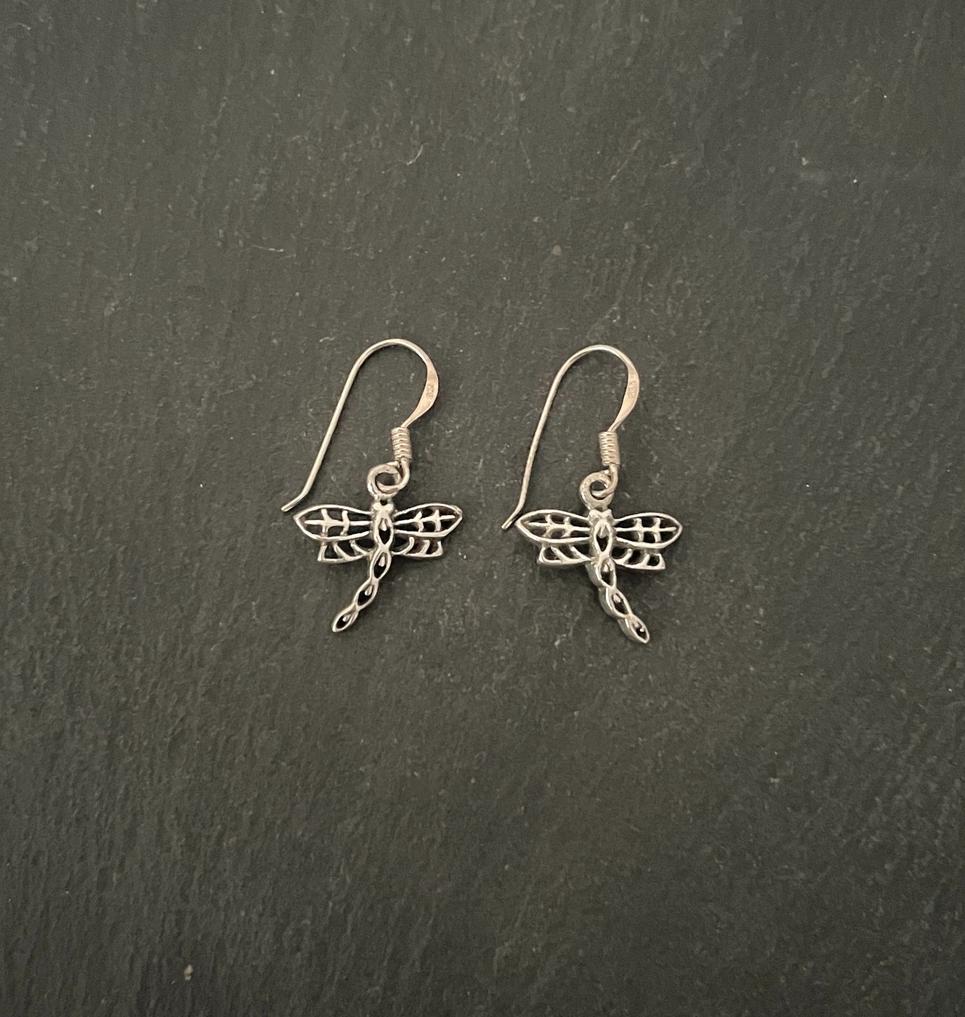 Silver Dragonfly Earrings image 0