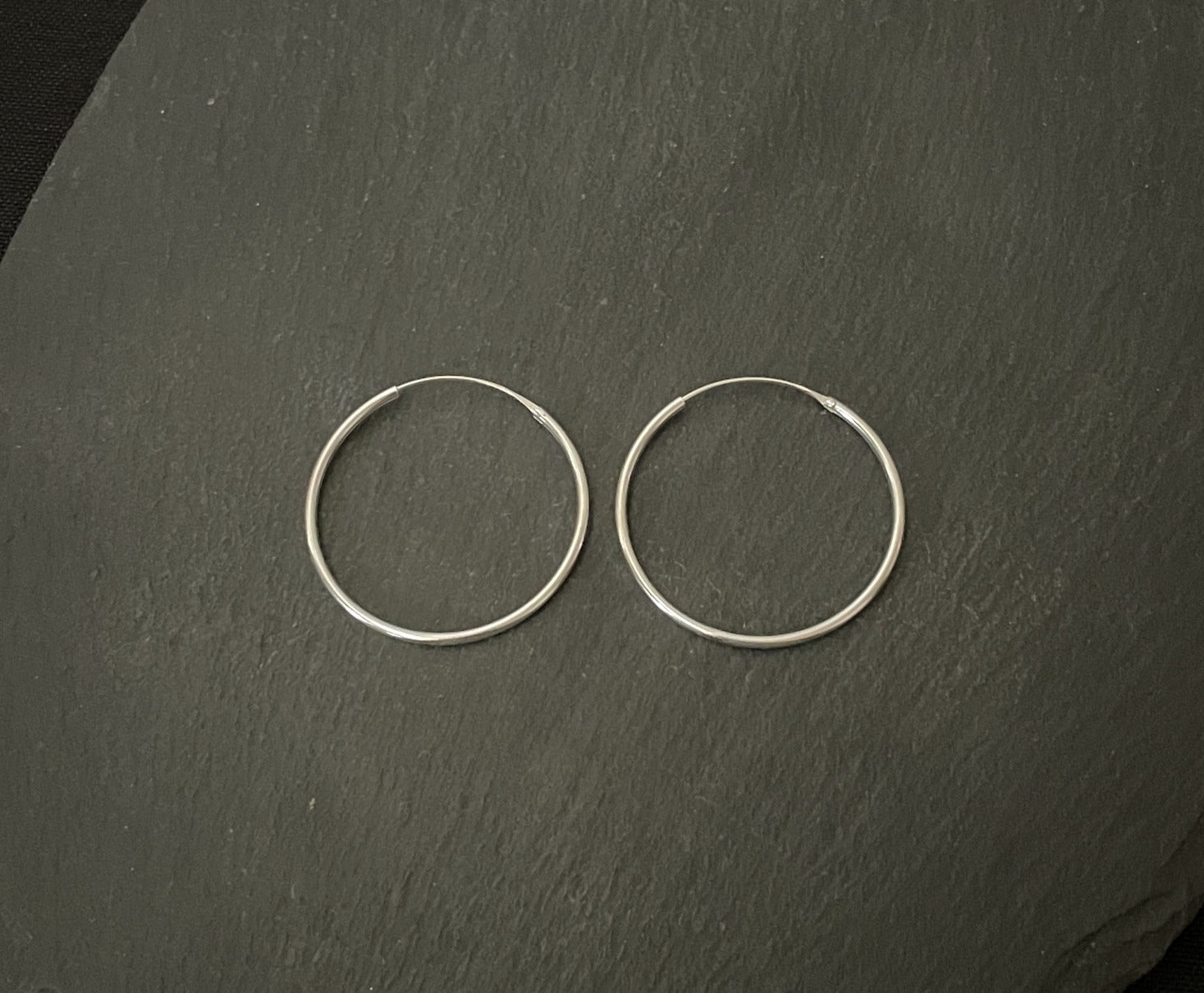Round Silver Hoops image 0