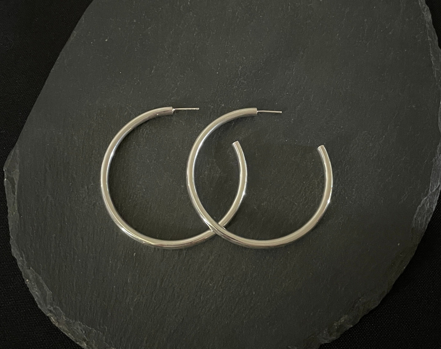 Silver Hoop Earrings image 0