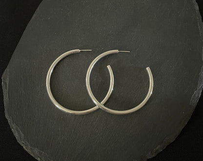 Silver Hoop Earrings image 0