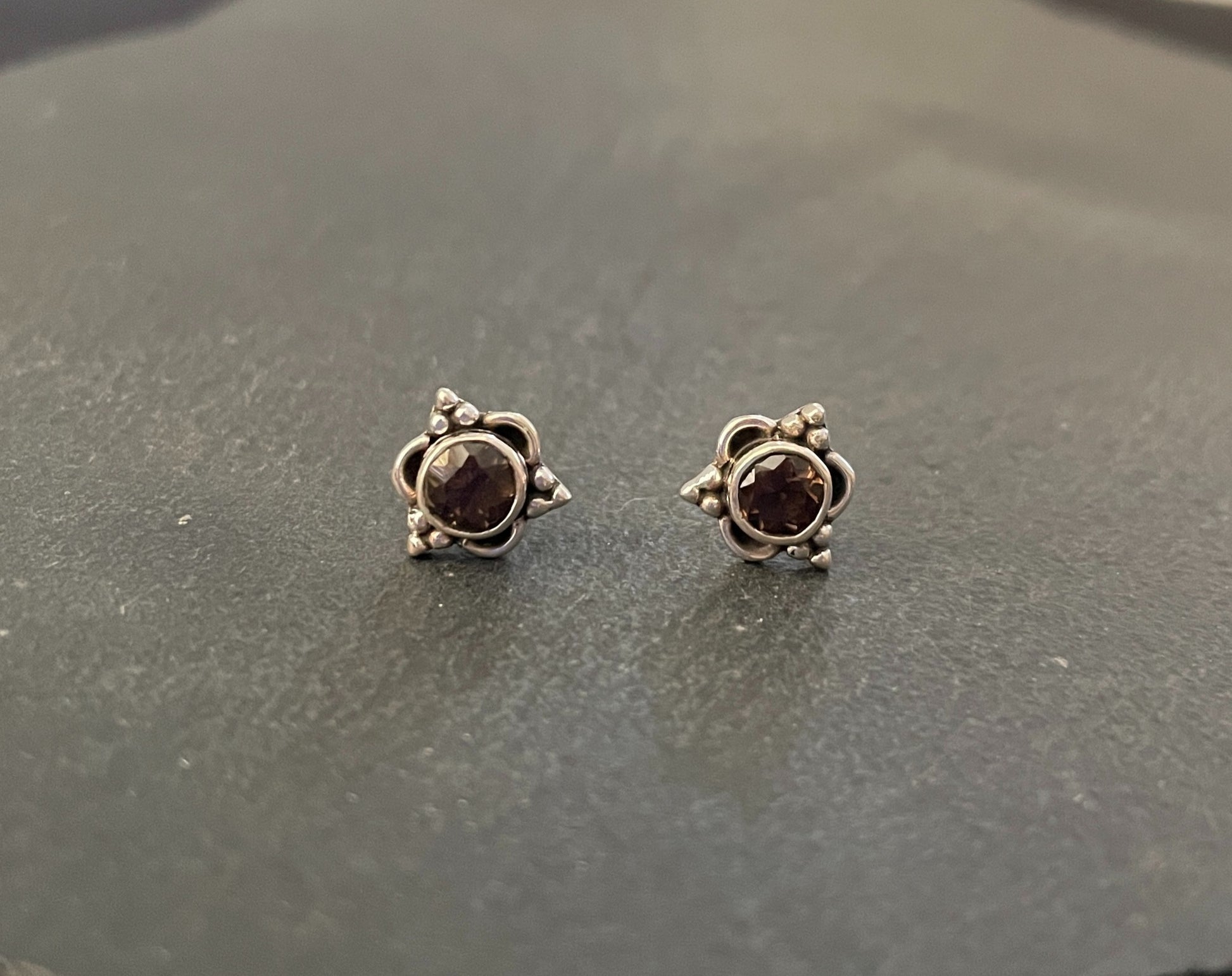 Smokey Quartz Stud Earrings image 0