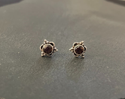 Smokey Quartz Stud Earrings image 0