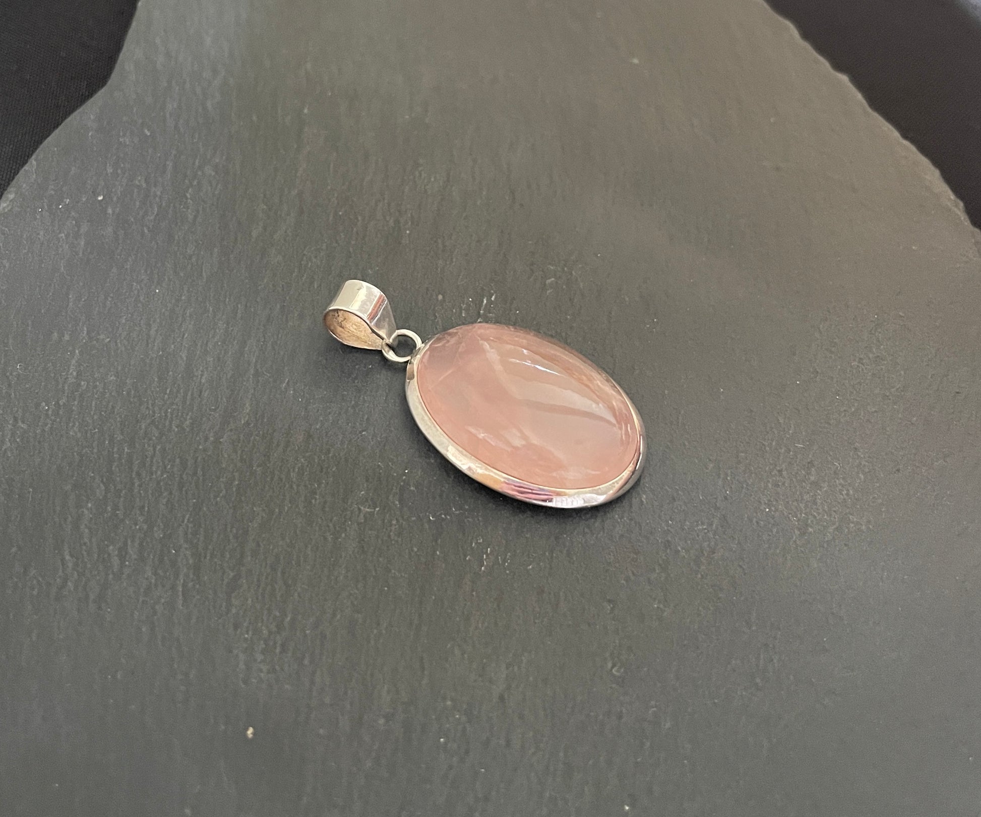 Large Rose Quartz Oval Pendant image 3