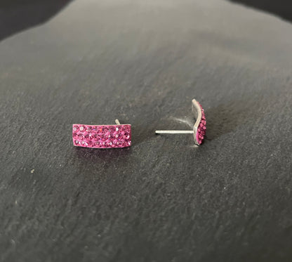 Cubic Zirconia Rectangle Stud Earrings image 5