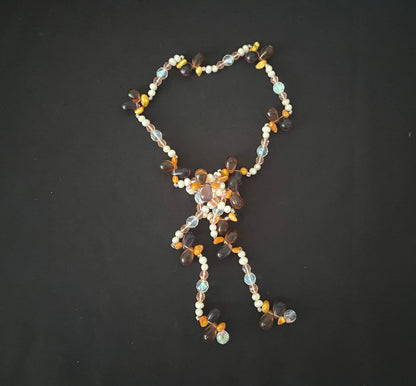 Glass and Pearl Bead Lariat Necklace image 2