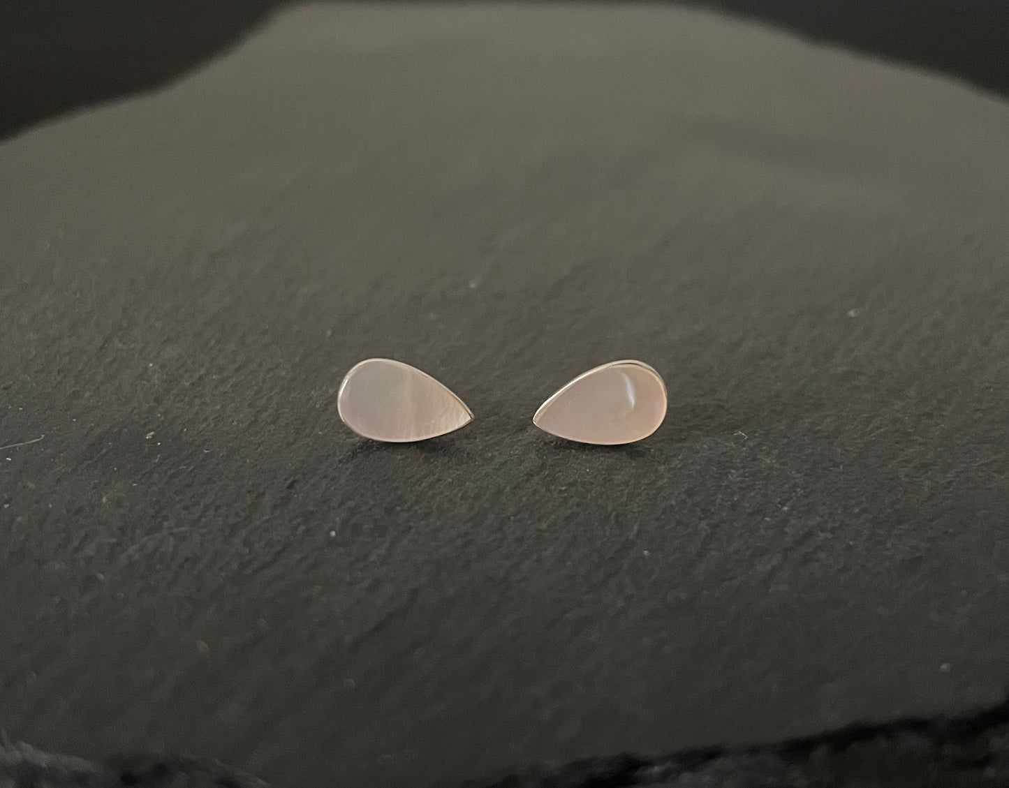 Mother of Pearl Teardrop Stud Earrings image 0