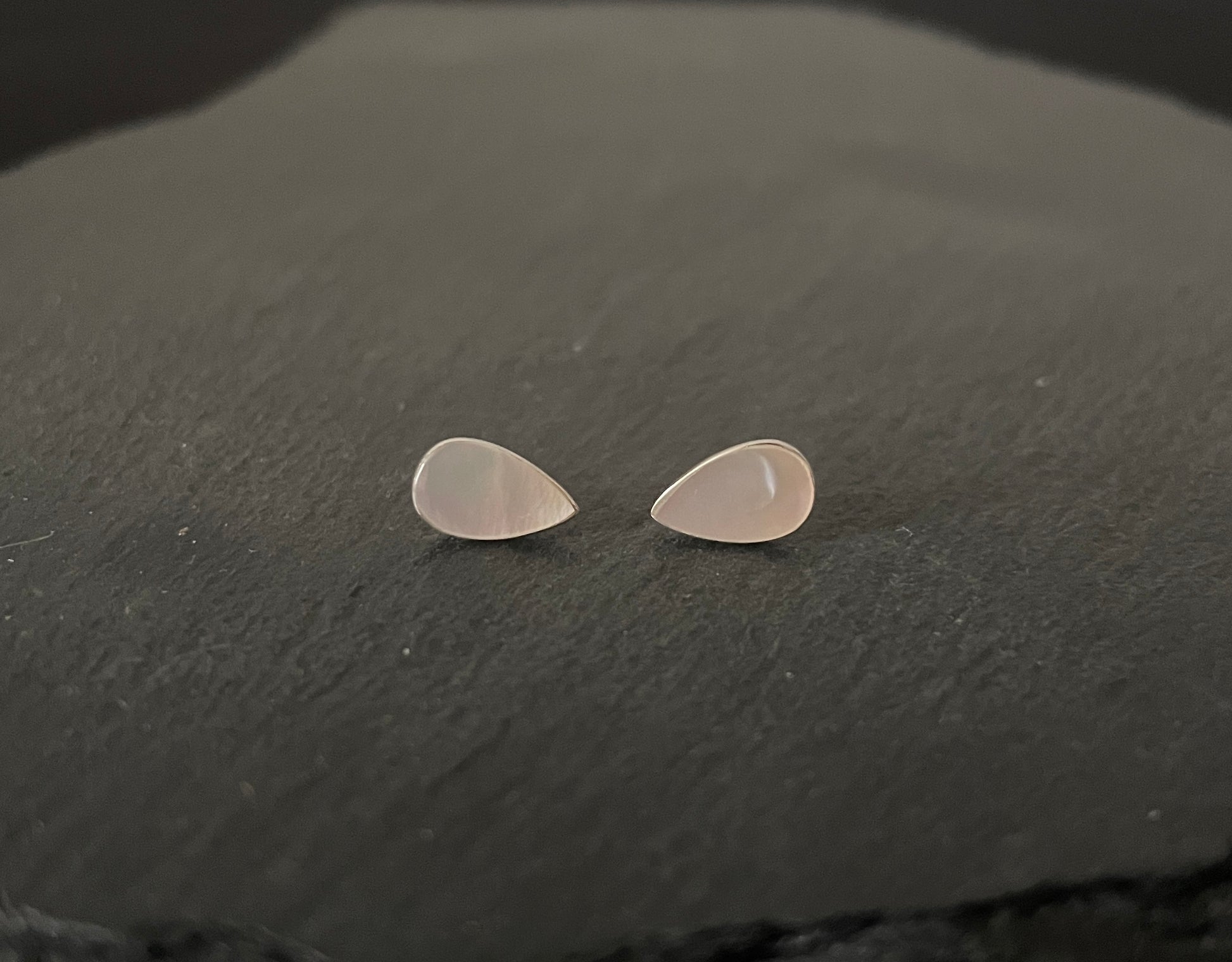 Mother of Pearl Teardrop Stud Earrings image 0