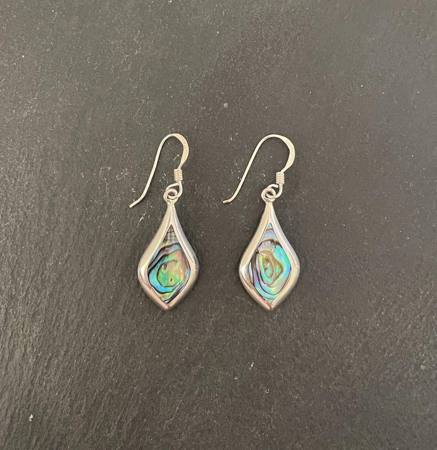 Paua Shell and Silver Kite Earrings image 0