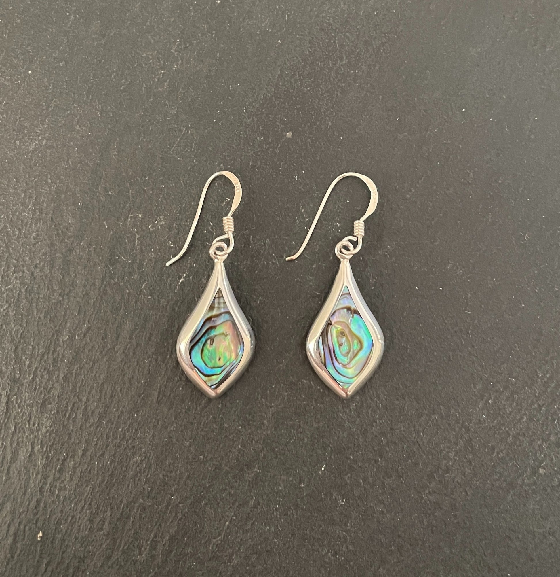 Paua Shell and Silver Kite Earrings image 0