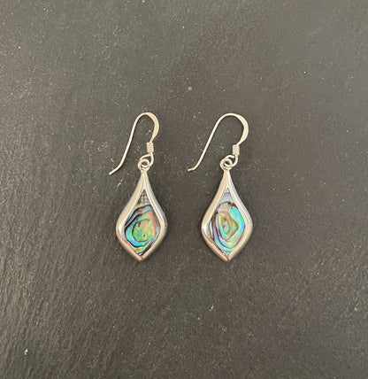 Paua Shell and Silver Kite Earrings image 0
