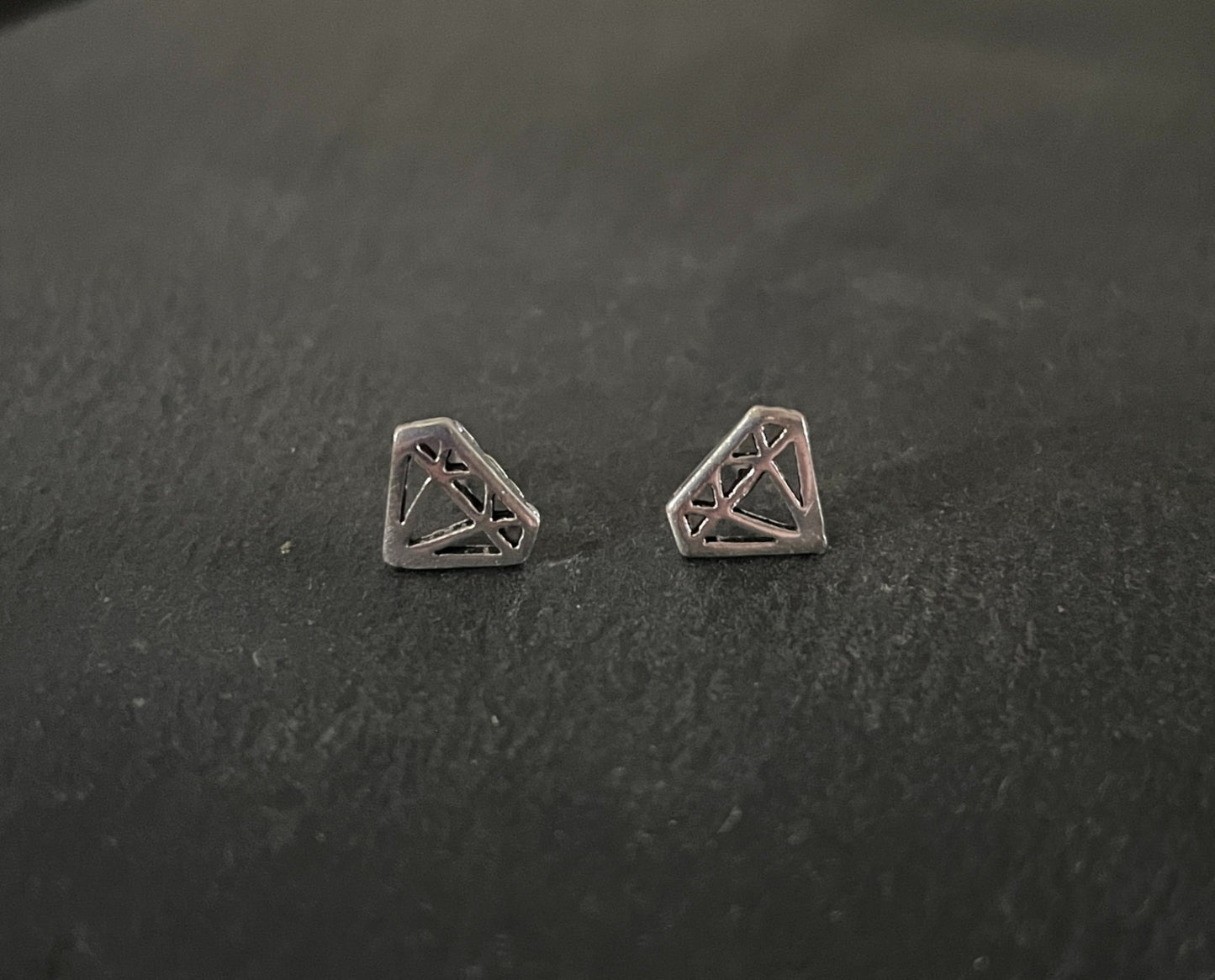 Silver Diamond Studs image 0