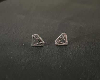 Silver Diamond Studs image 0