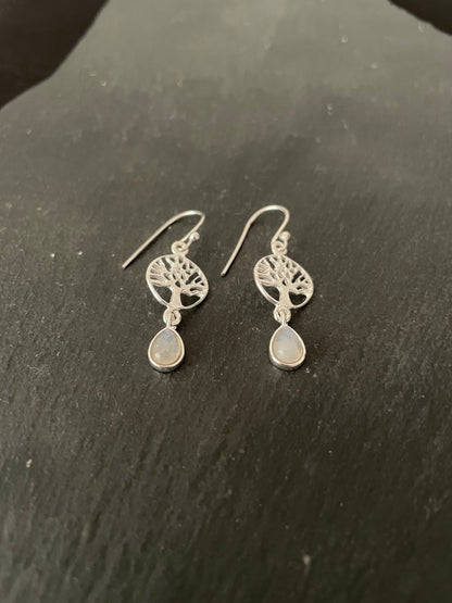 Tree of Life Moonstone Earrings image 1