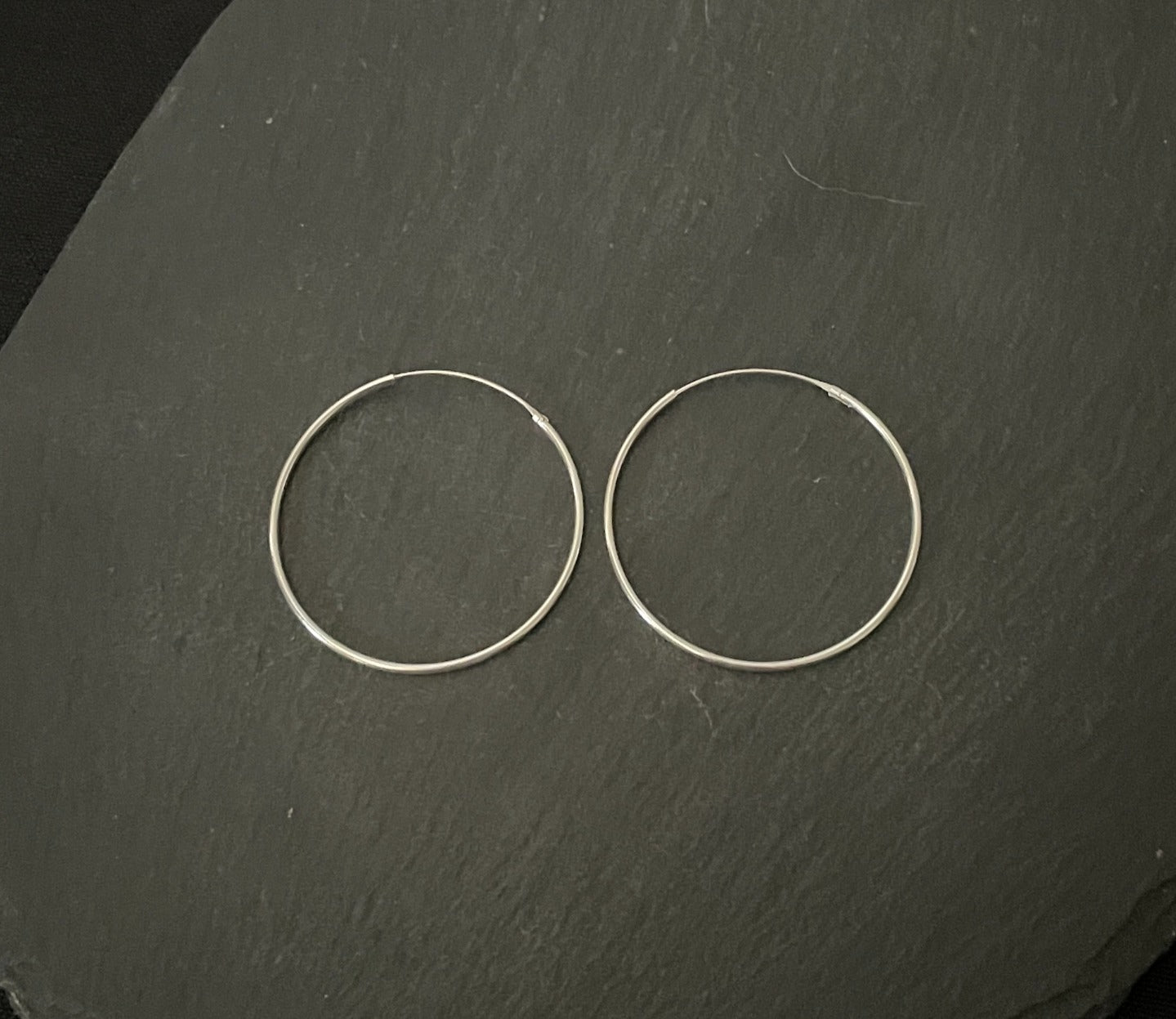 Round Silver Hoops image 0