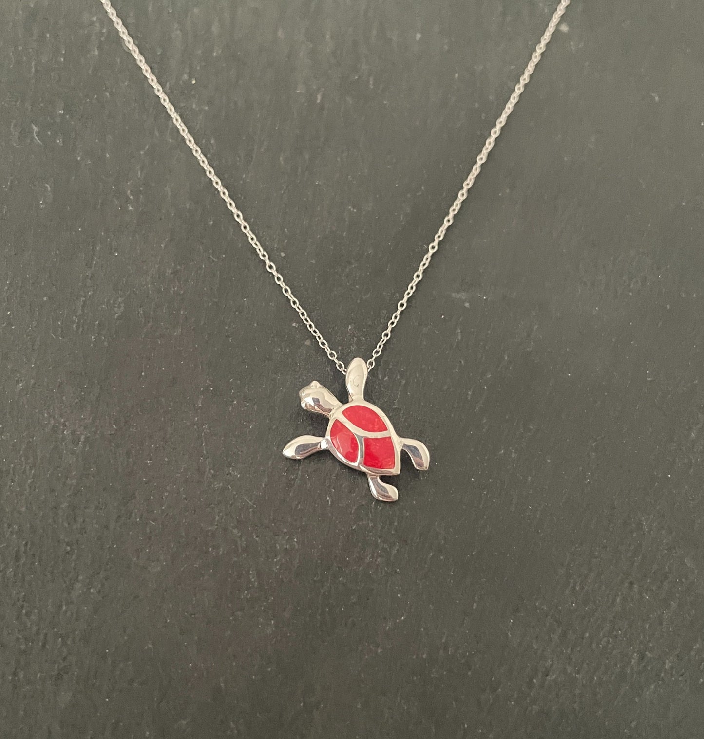 Coral Turtle Pendant image 0