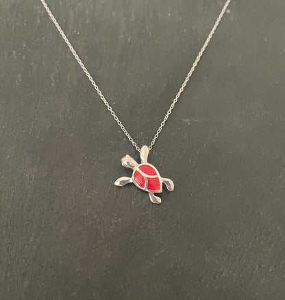 Coral Turtle Pendant image 0