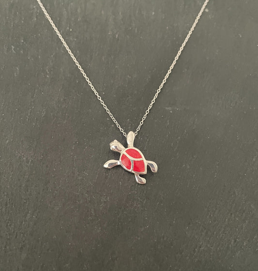 Coral Turtle Pendant image 0