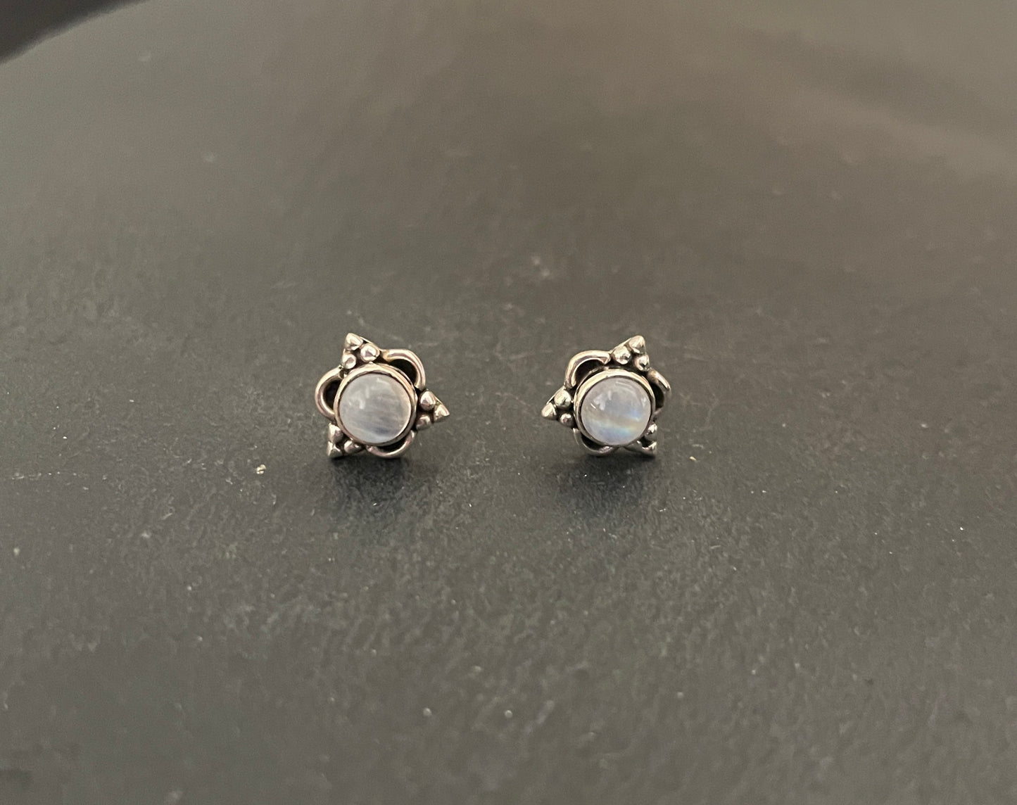 Moonstone and Silver Stud Earrings image 0
