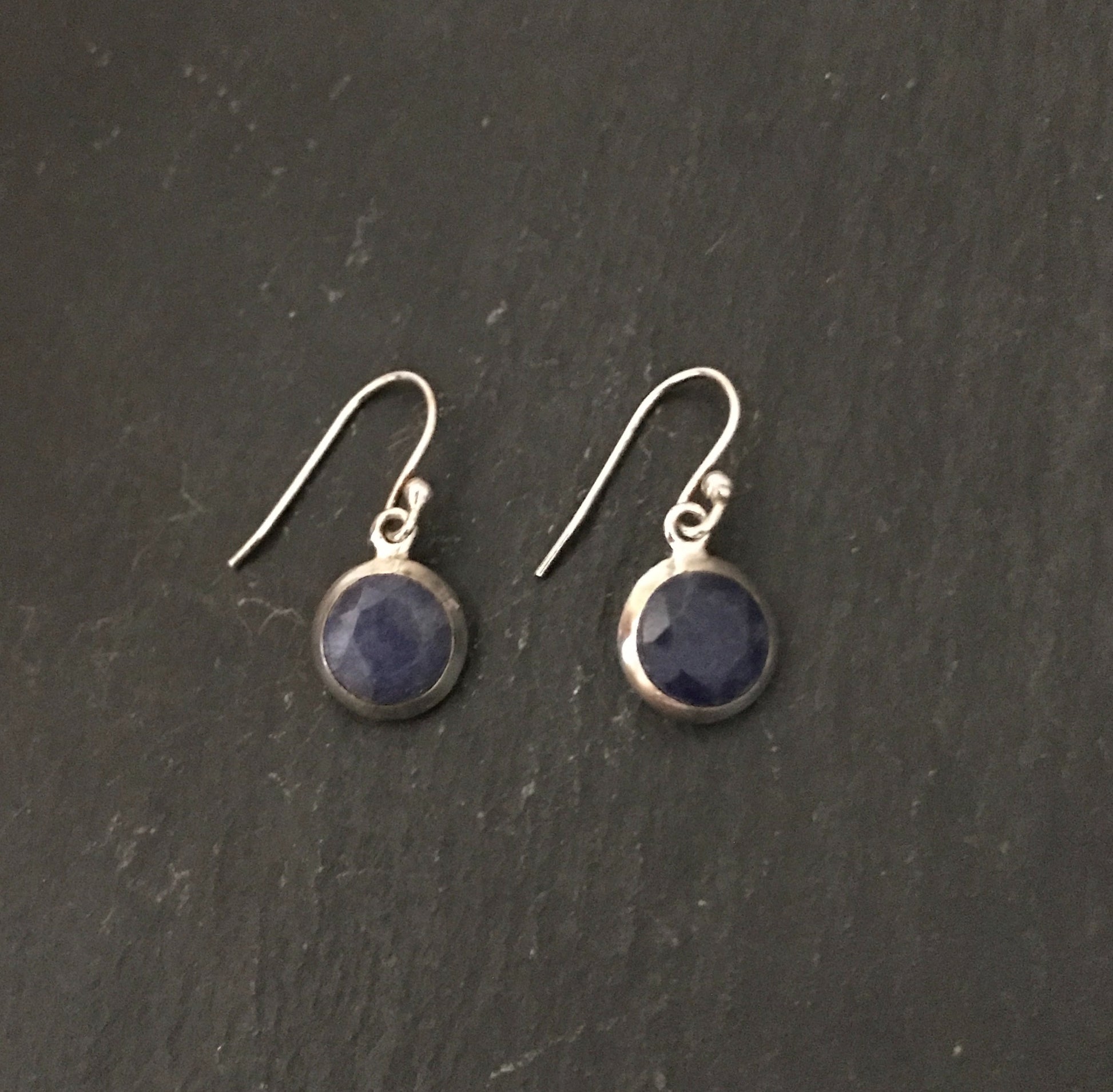 Sapphire Round Earrings image 0