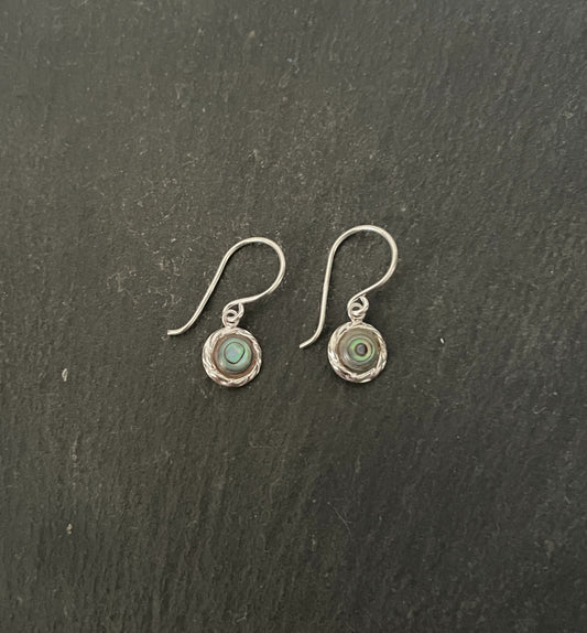 Paua Shell Round Earrings image 0