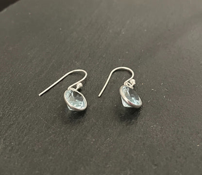 Oval Blue Topaz Earrings image 1