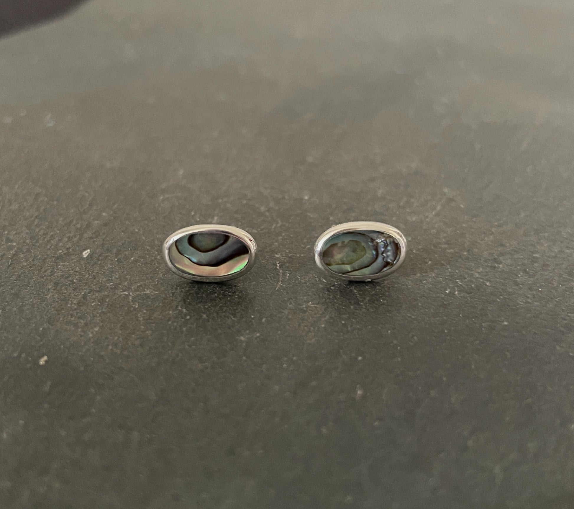 Paua Shell and Silver Oval Studs image 0