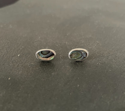 Paua Shell and Silver Oval Studs image 0