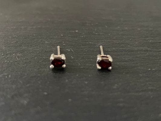 Small Garnet Oval Studs image 0
