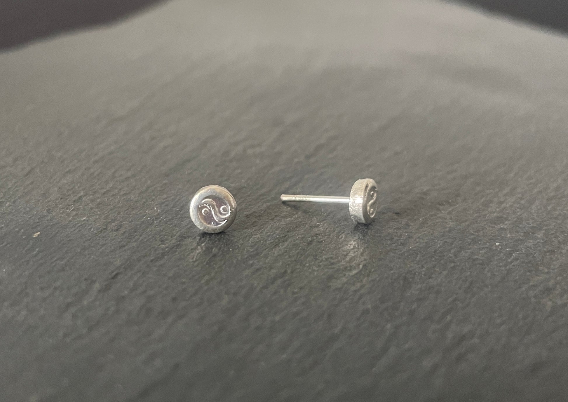 Silver Yin Yang Studs image 1