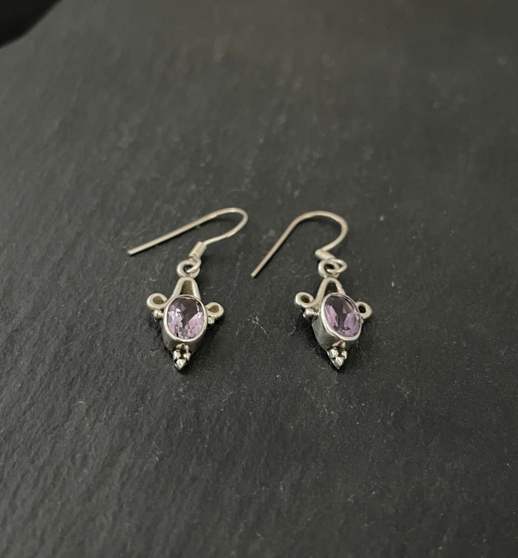 Amethyst and Silver Earrings image 1