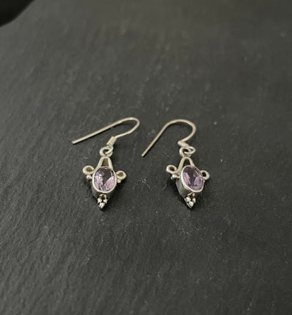Amethyst and Silver Earrings image 1