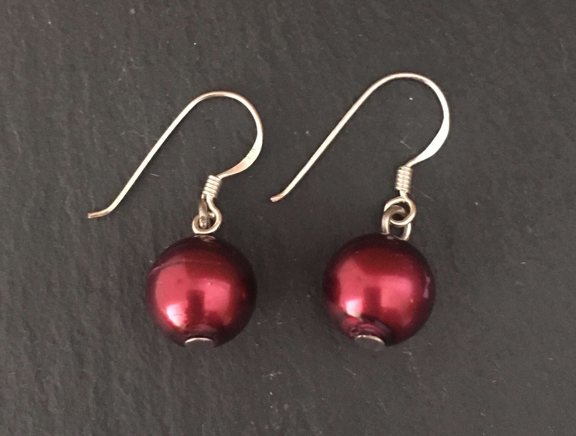 Red Bead Earrings image 0